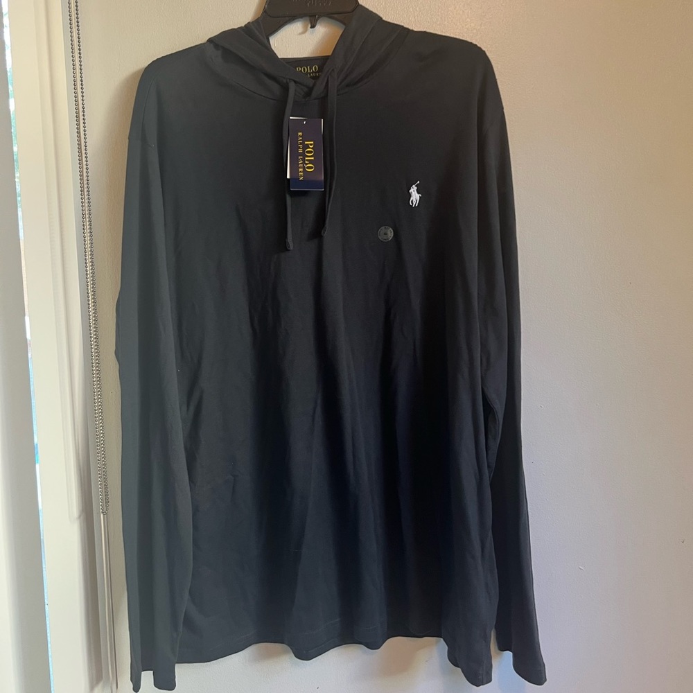Ralph Lauren, XL, blue/grey hoodie, NWT, never worn. long sleeves, tie strings